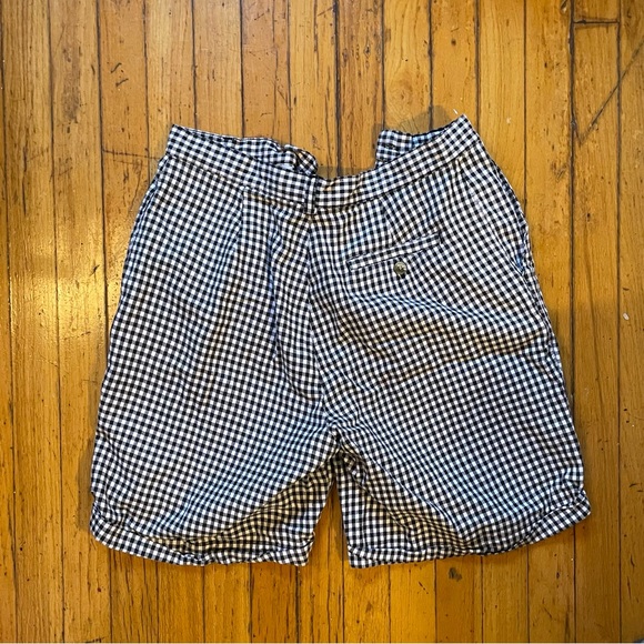 Basic Essentials Black White Gingham Shorts Women’s Size 11/12 - Picture 2 of 4